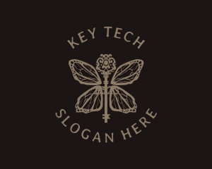 Butterfly Key Boutique logo design