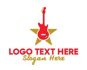 Rock Guitar Music Band logo design