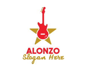 Rock Guitar Music Band logo design