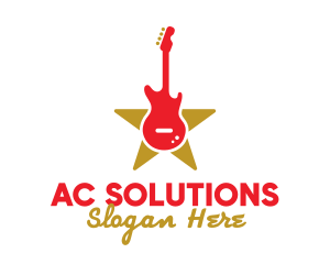 Rock Guitar Music Band logo design