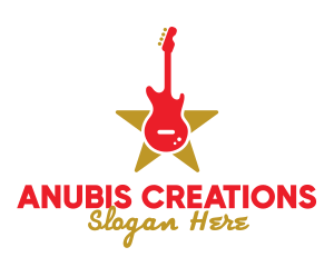 Rock Guitar Music Band logo design