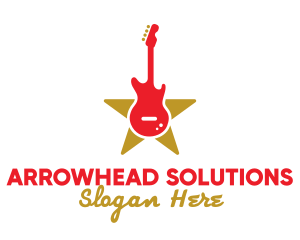 Rock Guitar Music Band logo design