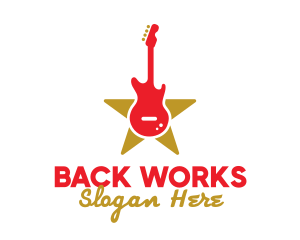 Rock Guitar Music Band logo design