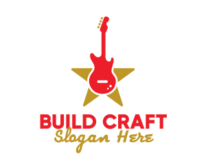 Rock Guitar Music Band logo design