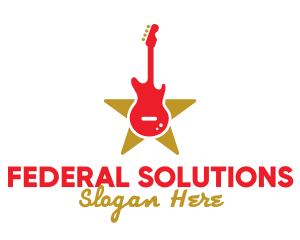 Rock Guitar Music Band logo design