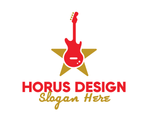 Rock Guitar Music Band logo design