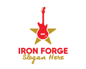 Rock Guitar Music Band logo design