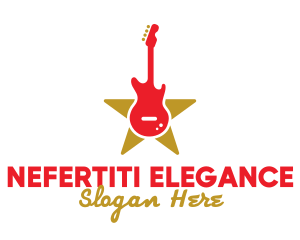 Rock Guitar Music Band logo design