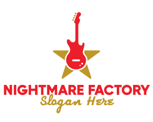 Rock Guitar Music Band logo design