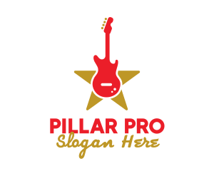 Rock Guitar Music Band logo design