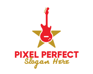 Rock Guitar Music Band logo design