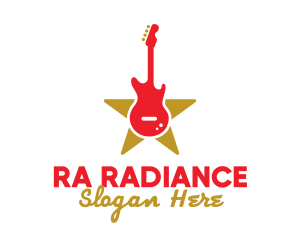 Rock Guitar Music Band logo design