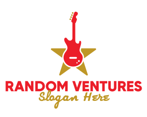 Rock Guitar Music Band logo design