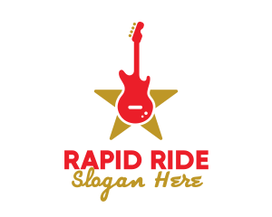 Rock Guitar Music Band logo design