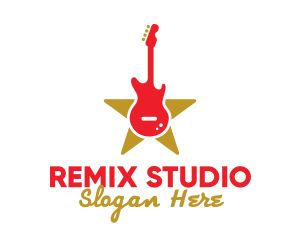 Rock Guitar Music Band logo design