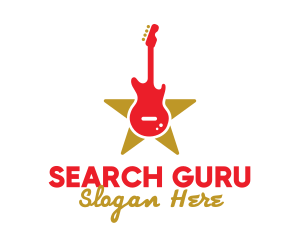 Rock Guitar Music Band logo design