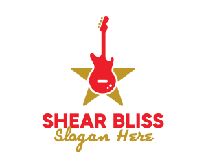 Rock Guitar Music Band logo design