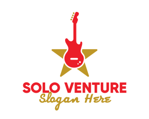 Rock Guitar Music Band logo design