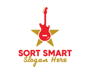 Rock Guitar Music Band logo design