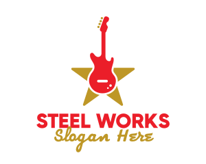 Rock Guitar Music Band logo design