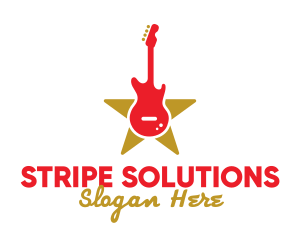 Rock Guitar Music Band logo design