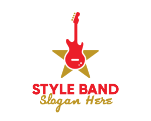 Rock Guitar Music Band logo design