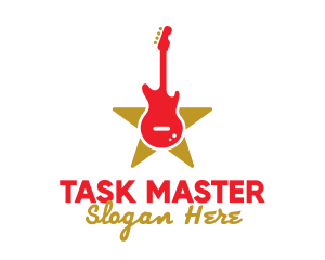 Rock Guitar Music Band logo design