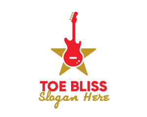 Rock Guitar Music Band logo design