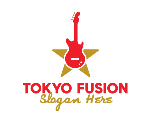 Rock Guitar Music Band logo design