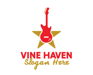 Rock Guitar Music Band logo design