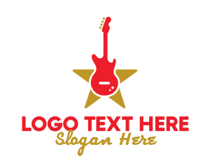 Guitar - Rock Guitar Music Band logo design