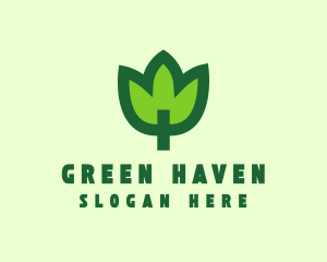 Green Eco Leaf logo design