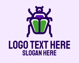 Eco - Violet Beetle Insect logo design