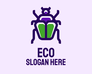Violet Beetle Insect Logo