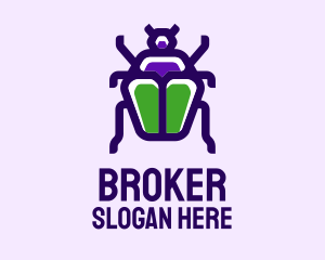 Violet Beetle Insect Logo