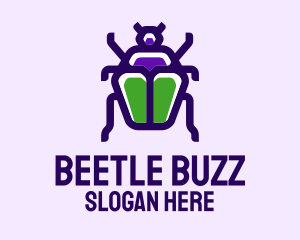 Violet Beetle Insect logo design