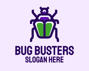 Violet Beetle Insect logo design