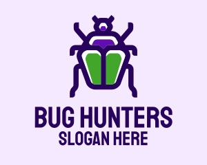 Entomology - Violet Beetle Insect logo design