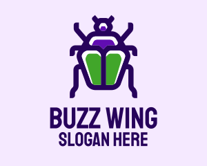 Violet Beetle Insect logo design