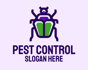 Violet Beetle Insect logo design