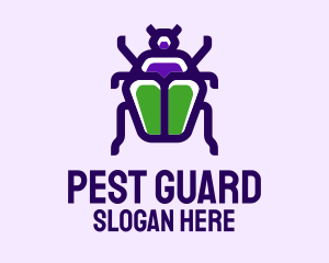 Violet Beetle Insect logo design