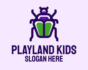 Violet Beetle Insect logo design