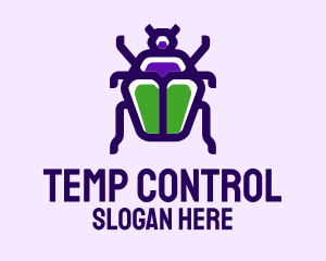 Violet Beetle Insect logo design