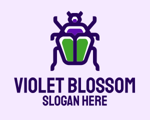 Violet Beetle Insect logo design