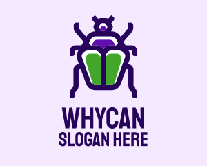 Violet Beetle Insect logo design