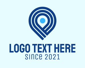 Tracker - Blue Location Pin logo design