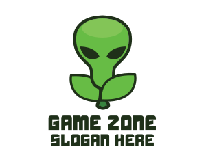 Green Alien Fruit logo design