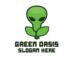 Green Alien Fruit logo design