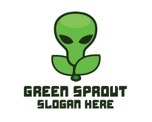 Green Alien Fruit logo design