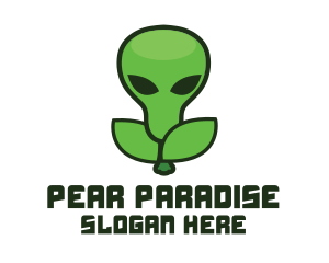 Green Alien Fruit logo design